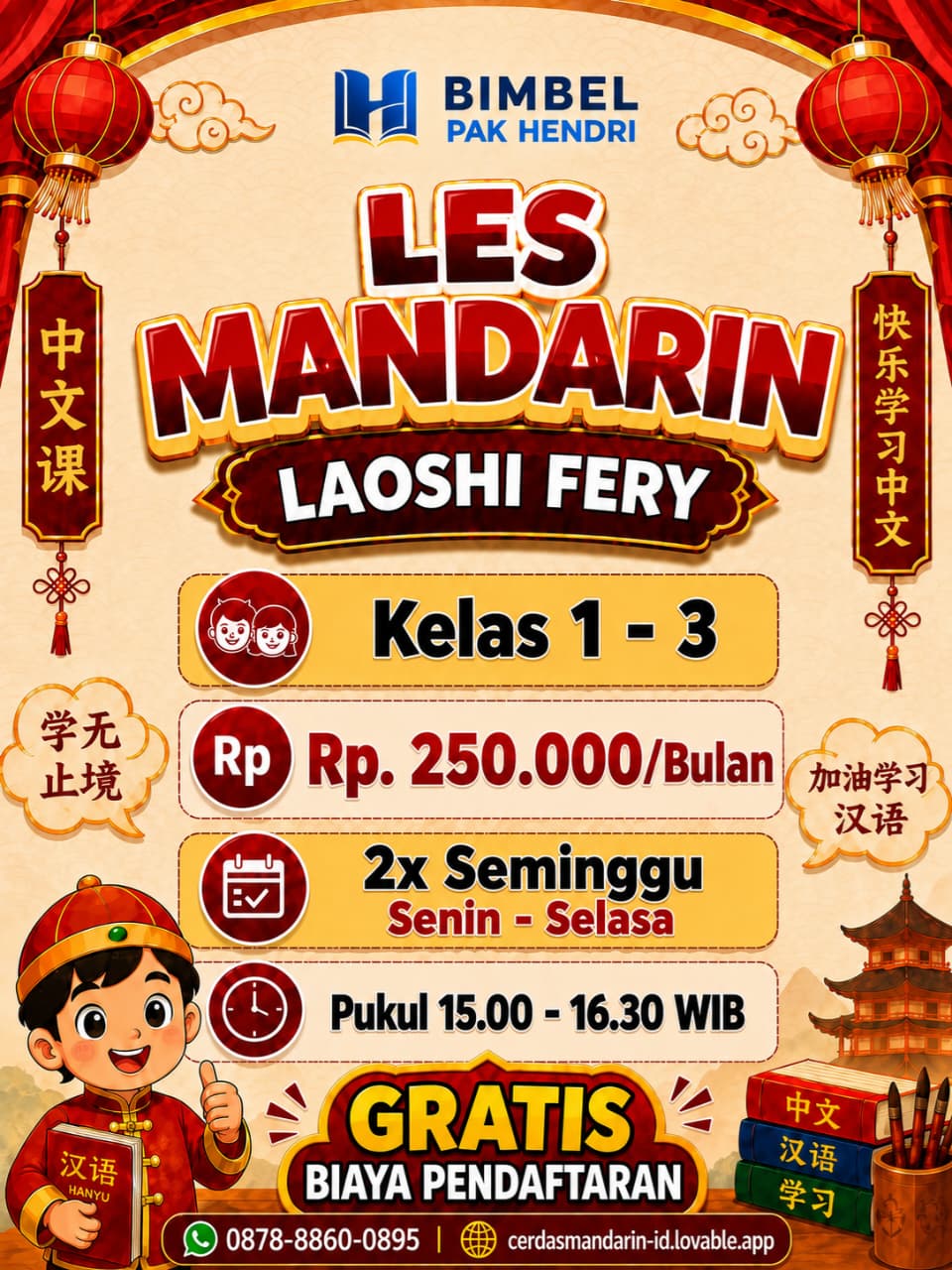 Les Mandarin Laoshi Fery — Kelas 1–3