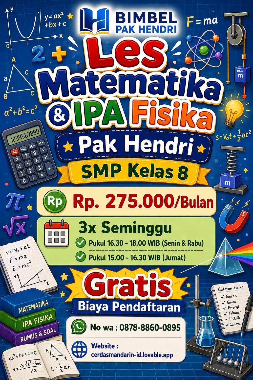Les Matematika & IPA Fisika SMP Kelas 8