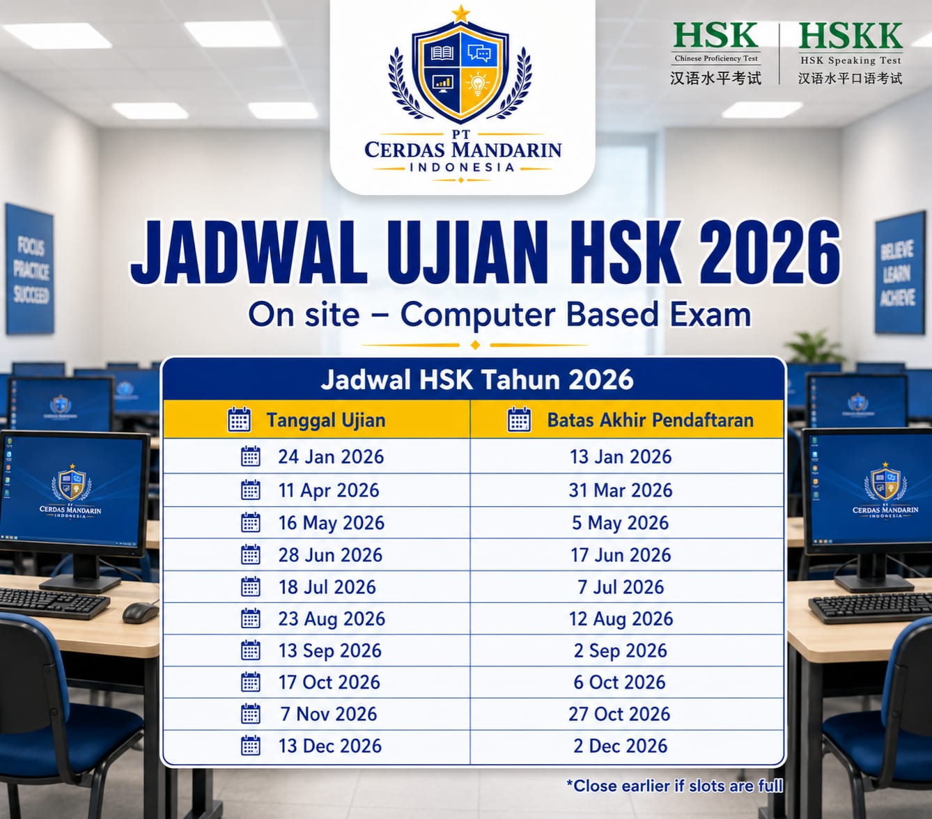 Jadwal Ujian HSK 2026
