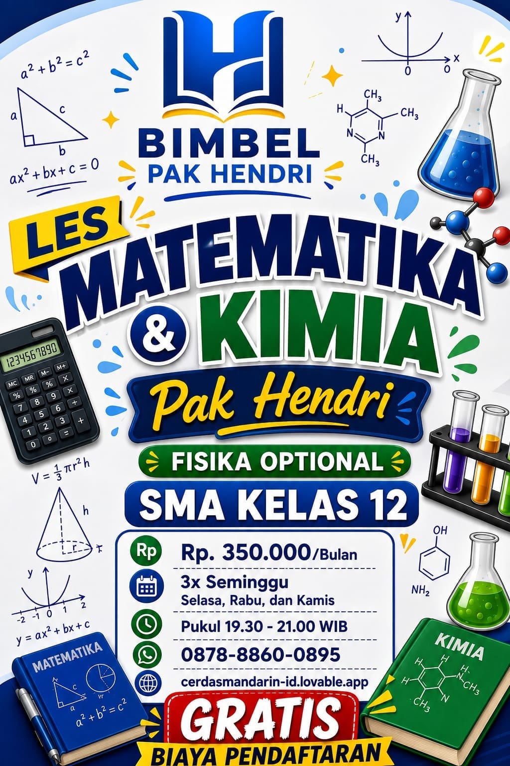 Les Matematika & Kimia SMA Kelas 12 (Fisika Optional)